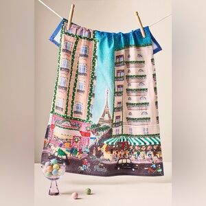 Anthropologie Holiday In The City Dish Towel Paris